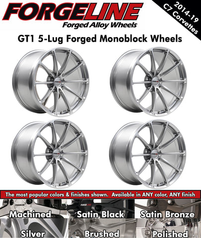 2014-19 Corvette Forgeline GT1 5-Lug 1-Piece Forged Monoblock Wheels