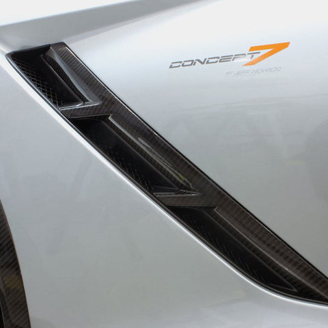 2014-19 Corvette Concept7 Carbon Fiber Front Fender Gills (2 Variations)